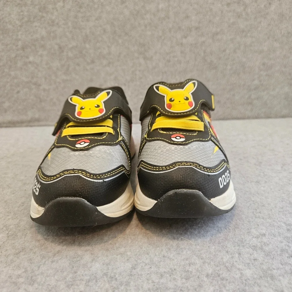 POKEMON PIKACHU KIDS | Shoes Sz 1 Black Yellow Gray Red Sneaker Light up Anime